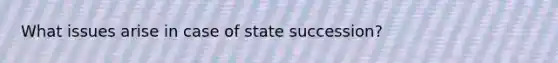 What issues arise in case of state succession?