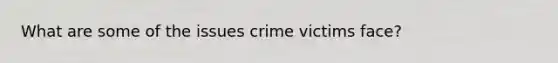 What are some of the issues crime victims face?