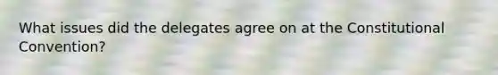 What issues did the delegates agree on at the Constitutional Convention?