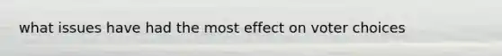 what issues have had the most effect on voter choices