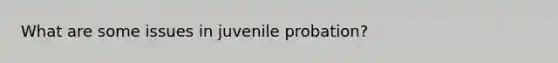 What are some issues in juvenile probation?