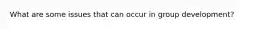What are some issues that can occur in group development?