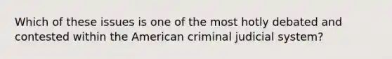 Which of these issues is one of the most hotly debated and contested within the American criminal judicial system?