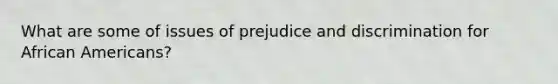 What are some of issues of prejudice and discrimination for African Americans?