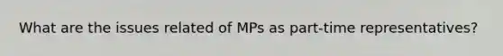 What are the issues related of MPs as part-time representatives?