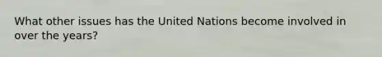 What other issues has the United Nations become involved in over the years?