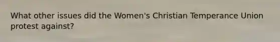 What other issues did the Women's Christian Temperance Union protest against?