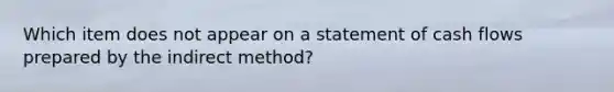 Which item does not appear on a statement of cash flows prepared by the indirect method?