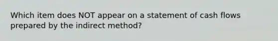 Which item does NOT appear on a statement of cash flows prepared by the indirect method?