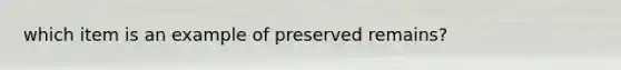 which item is an example of preserved remains?