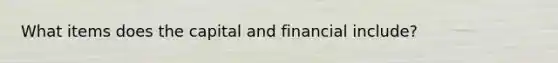 What items does the capital and financial include?