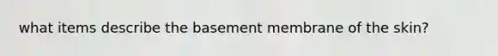 what items describe the basement membrane of the skin?