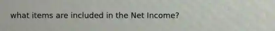 what items are included in the Net Income?