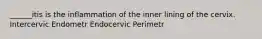 ______itis is the inflammation of the inner lining of the cervix. Intercervic Endometr Endocervic Perimetr