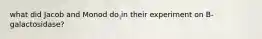 what did Jacob and Monod do in their experiment on B-galactosidase?
