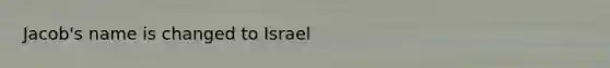 Jacob's name is changed to Israel