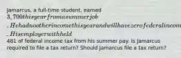 Jamarcus, a full-time student, earned 3,700 this year from a summer job. He had no other income this year and will have zero federal income tax liability this year. His employer withheld481 of federal income tax from his summer pay. Is Jamarcus required to file a tax return? Should Jamarcus file a tax return?