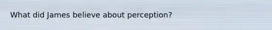 What did James believe about perception?