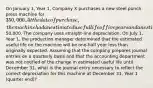 On January 1, Year 1, Company X purchases a new steel punch press machine for 350,000. At the date of purchase, the machine had an estimated useful life of five years and an estimated salvage value of50,000. The company uses straight-line depreciation. On July 1, Year 1, the production manager determined that the estimated useful life on the machine will be one-half year less than originally expected. Assuming that the company prepares journal entries on a quarterly basis and that the accounting department was not notified of the change in estimated useful life until December 31, what is the journal entry necessary to reflect the correct depreciation for this machine at December 31, Year 1 (quarter end)?