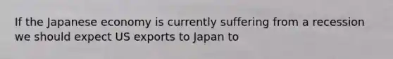 If the Japanese economy is currently suffering from a recession we should expect US exports to Japan to