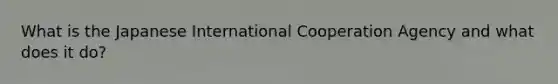 What is the Japanese International Cooperation Agency and what does it do?