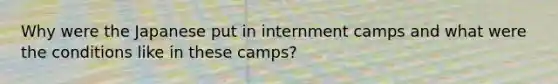 Why were the Japanese put in internment camps and what were the conditions like in these camps?