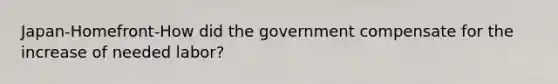 Japan-Homefront-How did the government compensate for the increase of needed labor?