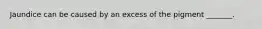 Jaundice can be caused by an excess of the pigment _______.