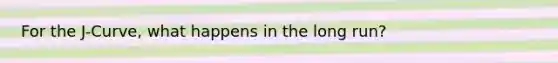For the J-Curve, what happens in the long run?