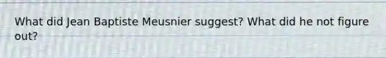 What did Jean Baptiste Meusnier suggest? What did he not figure out?