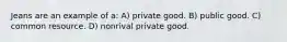 Jeans are an example of a: A) private good. B) public good. C) common resource. D) nonrival private good.