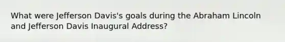 What were Jefferson Davis's goals during the Abraham Lincoln and Jefferson Davis Inaugural Address?