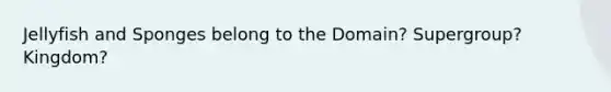 Jellyfish and Sponges belong to the Domain? Supergroup? Kingdom?