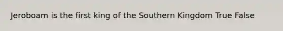 Jeroboam is the first king of the Southern Kingdom True False