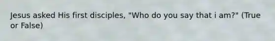 Jesus asked His first disciples, "Who do you say that i am?" (True or False)