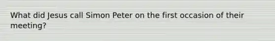 What did Jesus call Simon Peter on the first occasion of their meeting?