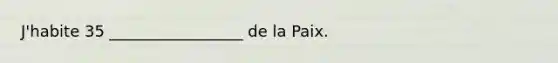 J'habite 35 _________________ de la Paix.