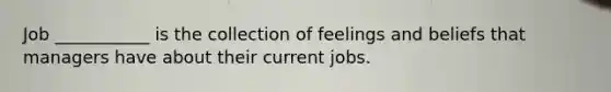 Job ___________ is the collection of feelings and beliefs that managers have about their current jobs.