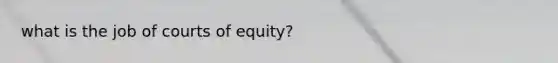 what is the job of courts of equity?