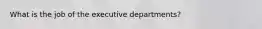 What is the job of the executive departments?