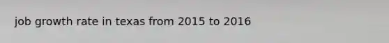 job growth rate in texas from 2015 to 2016