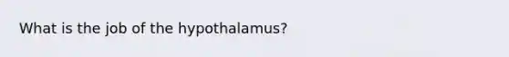 What is the job of the hypothalamus?