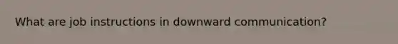 What are job instructions in downward communication?