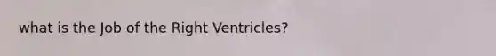 what is the Job of the Right Ventricles?