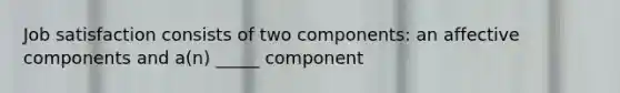 Job satisfaction consists of two components: an affective components and a(n) _____ component