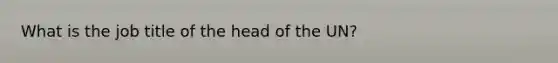 What is the job title of the head of the UN?