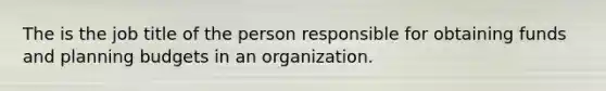 The is the job title of the person responsible for obtaining funds and planning budgets in an organization.