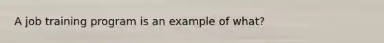 A job training program is an example of what?