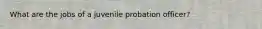 What are the jobs of a juvenile probation officer?