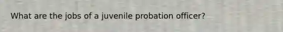 What are the jobs of a juvenile probation officer?